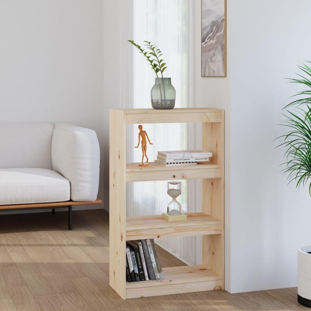 Bogreol/rumdeler 60x30x103,5 cm massivt fyrretræ