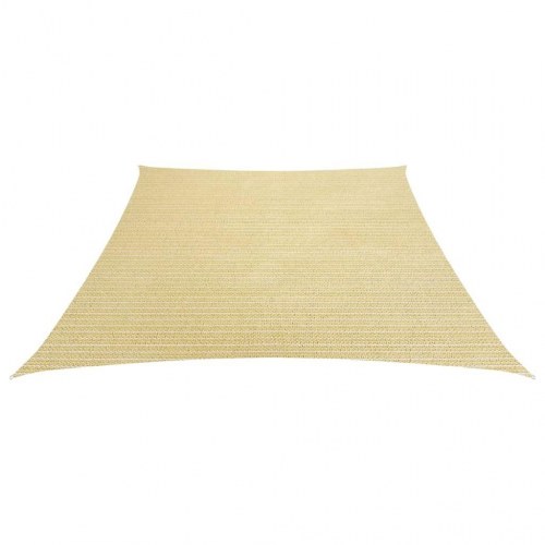 Solsejl 3/4 x 3 m - HDPE 160 g/m², beige, trapez