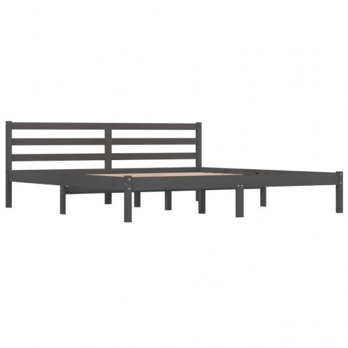 Sengeramme 180x200 cm Super King massivt fyrretræ grå