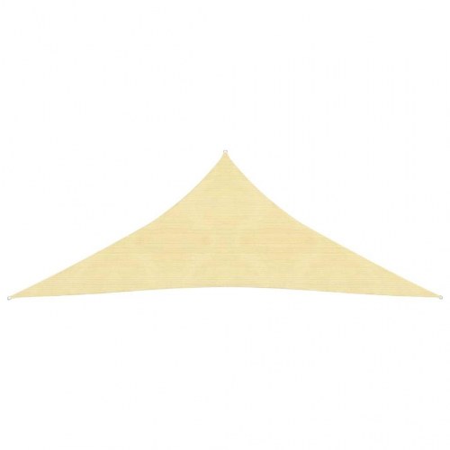 Solsejl trekant 5×6×6 m - HDPE 160 g/m², beige