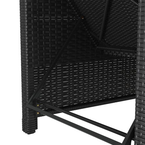 Liggestol med cremefarvet hynde polyrattan sort