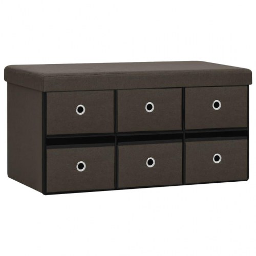 Foldbar opbevaringsbænk 76x38x38 cm kunstlærred mørkebrun