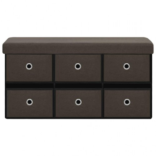 Foldbar opbevaringsbænk 76x38x38 cm kunstlærred mørkebrun