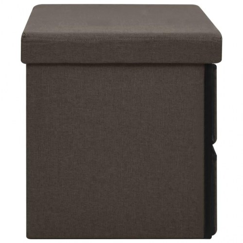 Foldbar opbevaringsbænk 76x38x38 cm kunstlærred mørkebrun