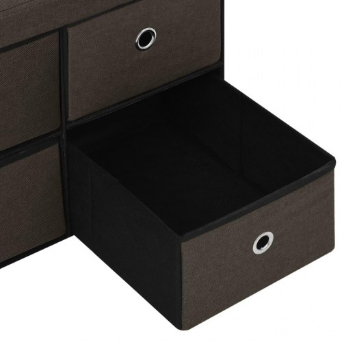 Foldbar opbevaringsbænk 76x38x38 cm kunstlærred mørkebrun