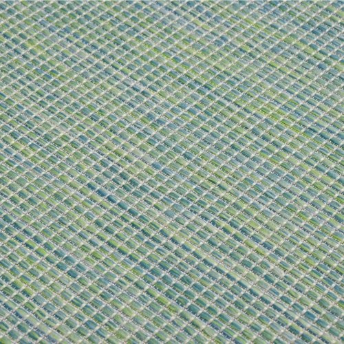 Fladvævet udendørstæppe 100×300 cm - turkis