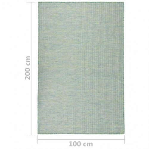 Fladvævet udendørstæppe 100×300 cm - turkis