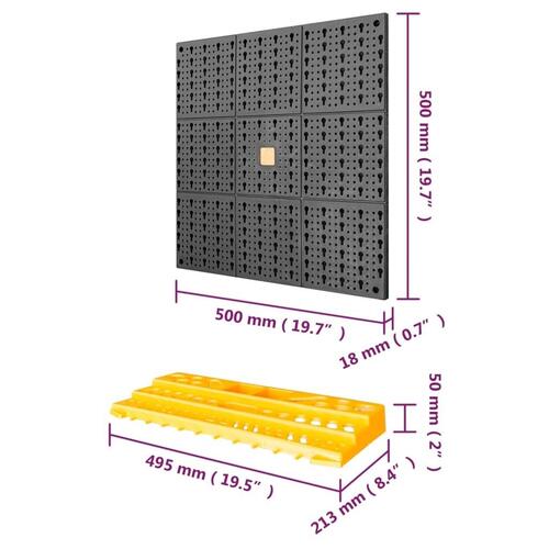 Værktøjstavle 500x1000 mm 50 kroge PP