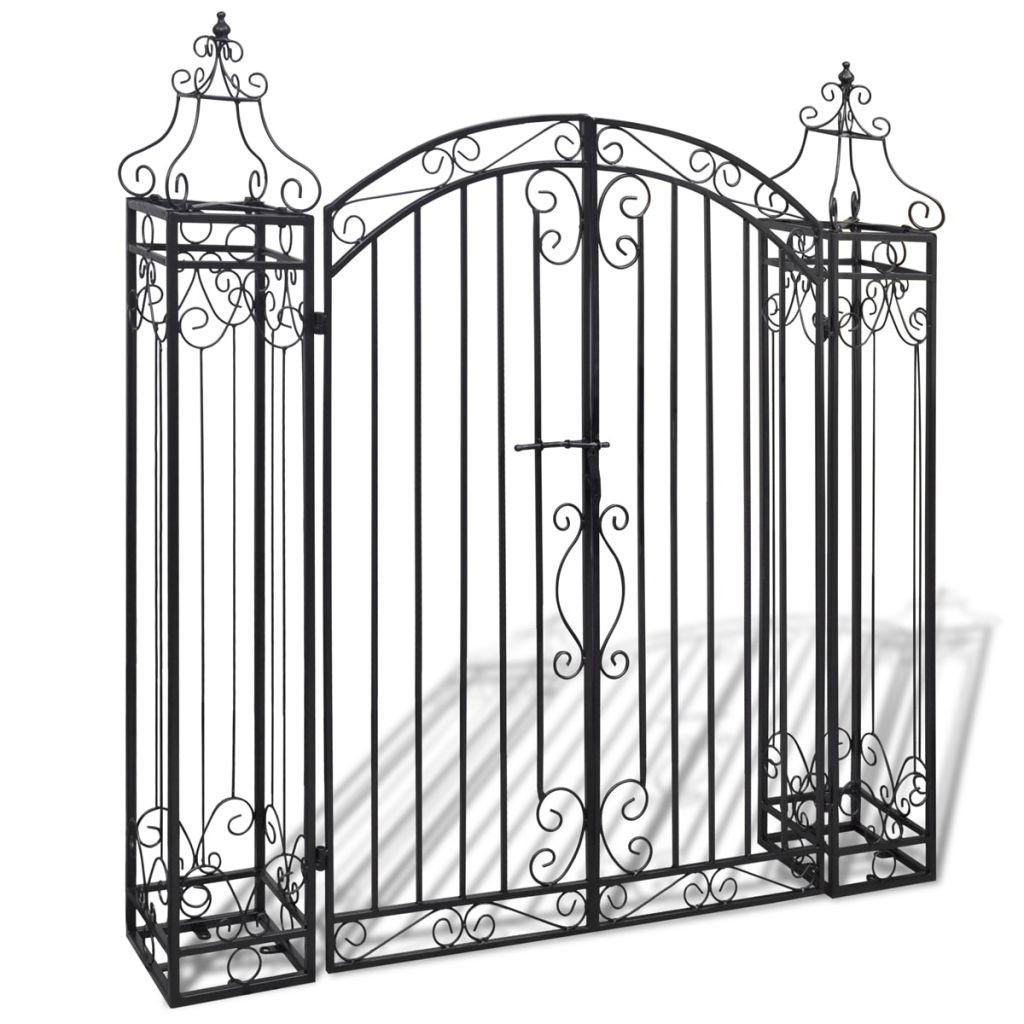 Dekorativ haveport smedejern 122 x 20,5 x 134 cm