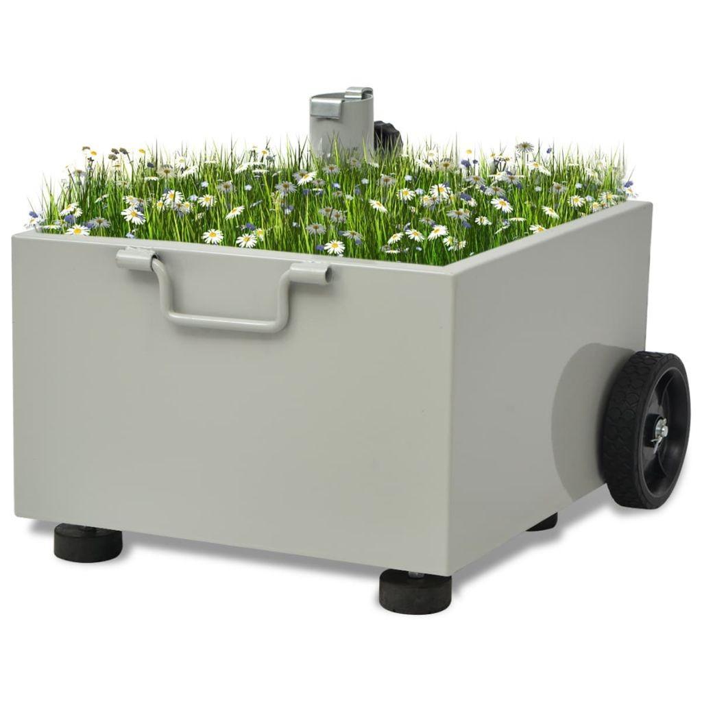 Parasolholder med plantekasse grå