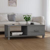 Sofabord HAMAR 100x55x35 cm massivt fyrretræ mørkegrå