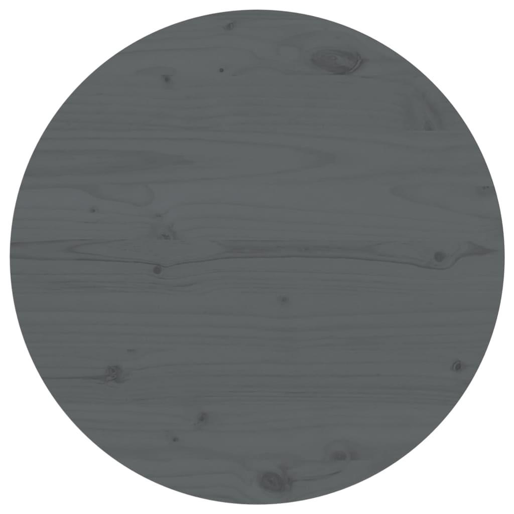 Bordplade grå Ø60x2,5 cm massivt fyrretræ