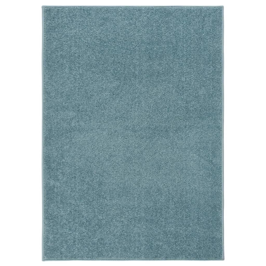 Gulvtæppe 240x340 cm kort luv blå