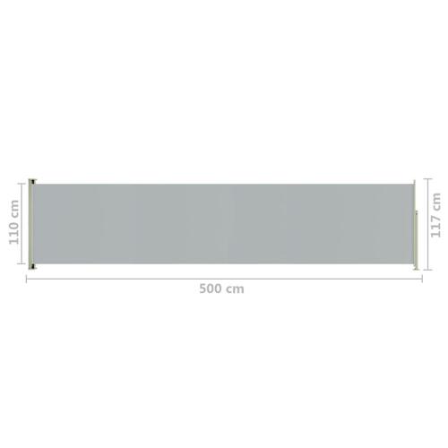 Sammenrullelig sidemarkise til terrassen 117x500 cm grå