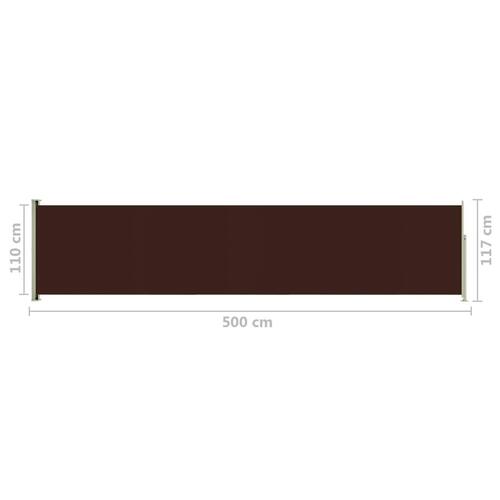 Sammenrullelig sidemarkise til terrassen 117x500 cm brun