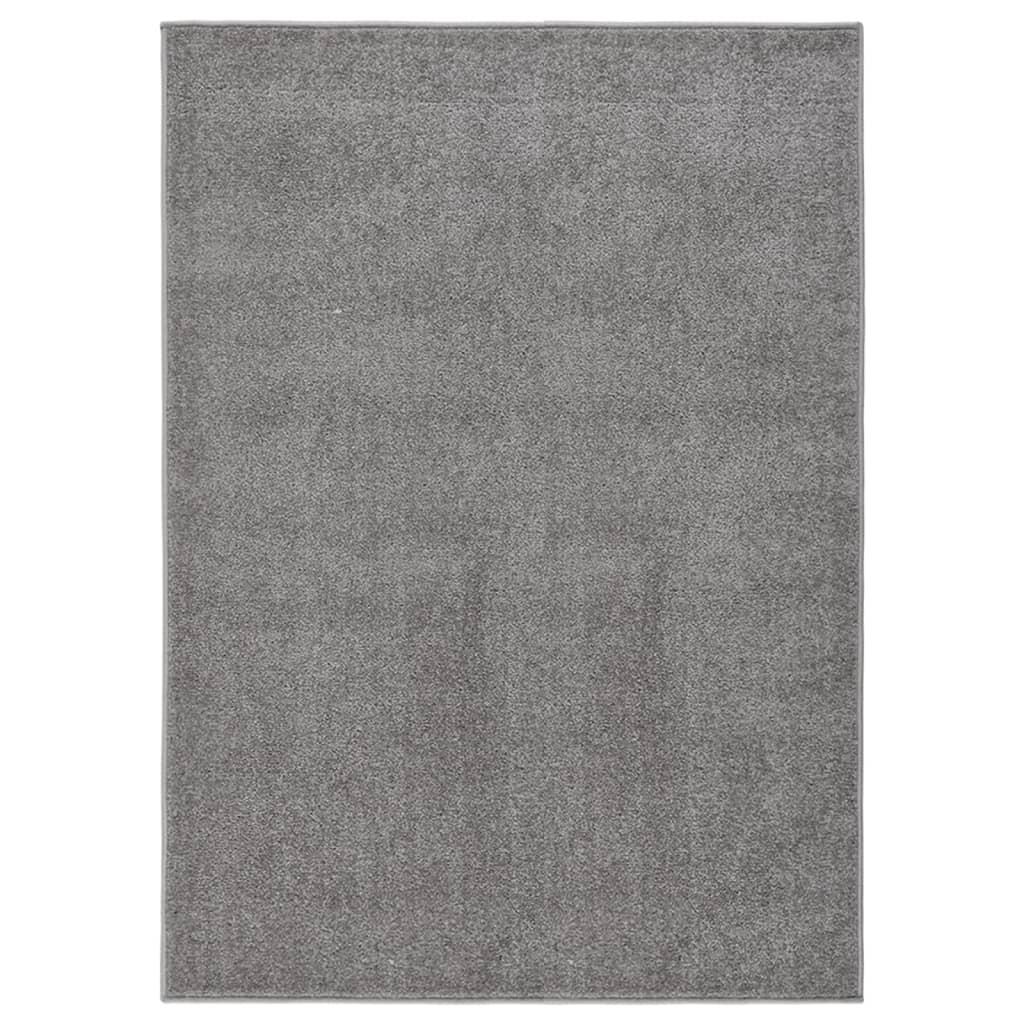 Gulvtæppe 120x170 cm kort luv grå