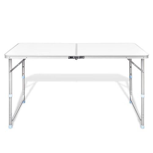 Sammenklappeligt campingbord justérbart aluminium 120 x 60 cm