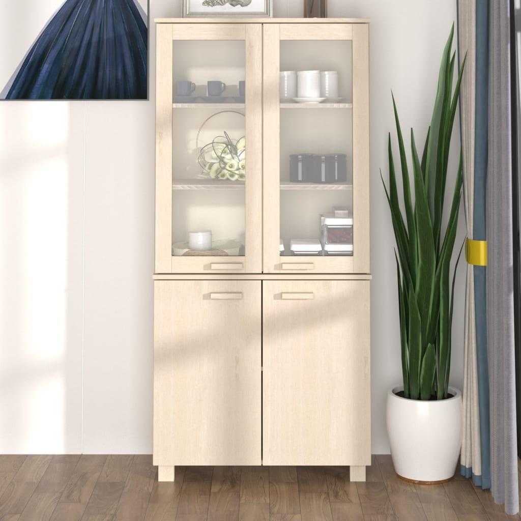 Højskab HAMAR i massivt fyrretræ - honningbrun 85×35×180 cm