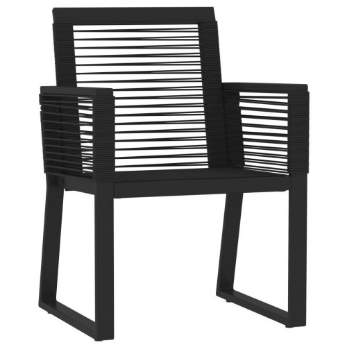 Spisebordssæt til haven 9 dele - sort glasbord og stole i PVC-rattan