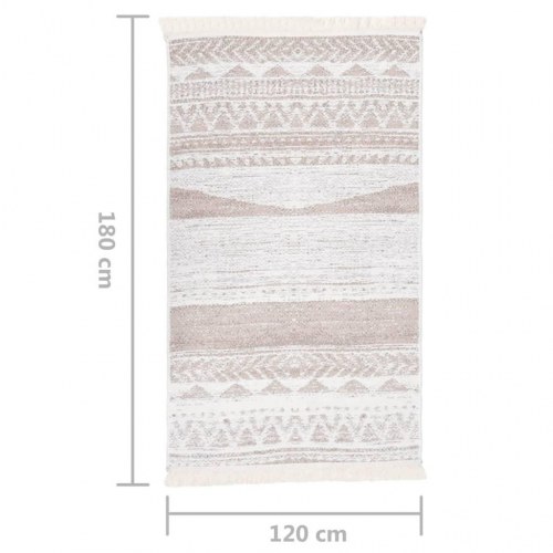 Gulvtæppe 120x180 cm bomuld beige