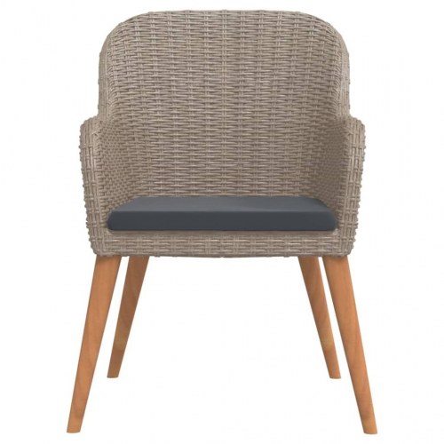 Spisebordssæt til haven 7 dele med hynder brun