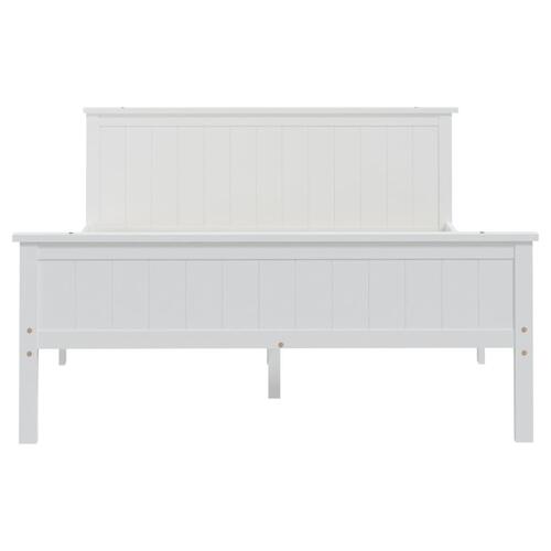 Sengeramme 160x200 cm massivt fyrretræ hvid
