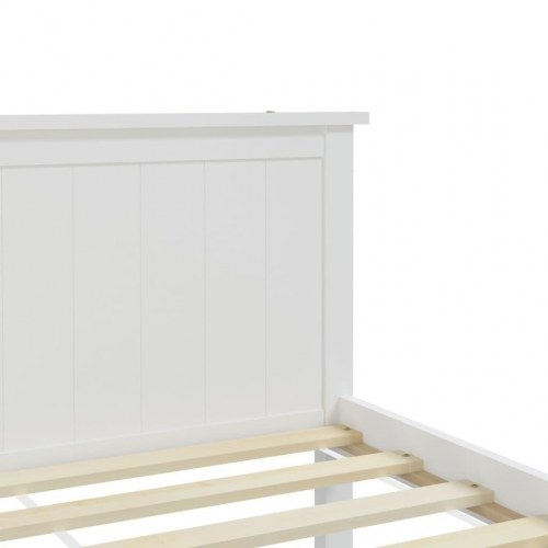 Sengeramme 200x200 cm massivt fyrretræ hvid