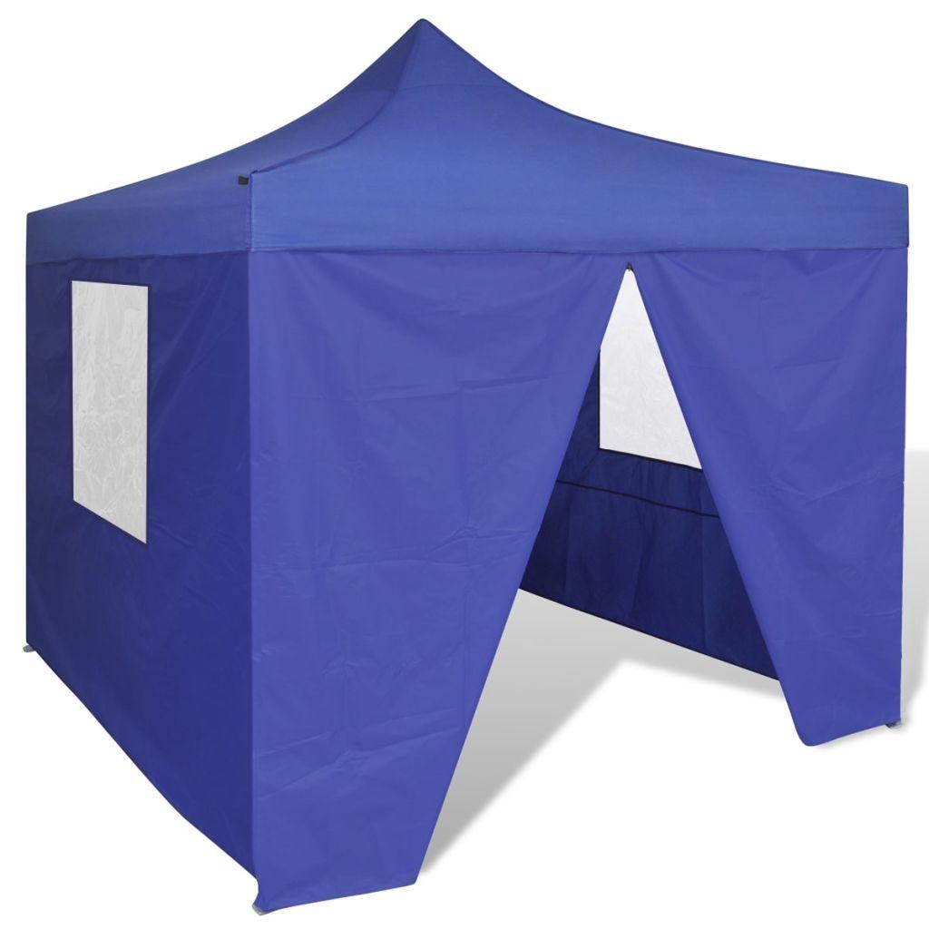 Sammenfoldeligt telt 3 x 3 m med 4 vægge blå