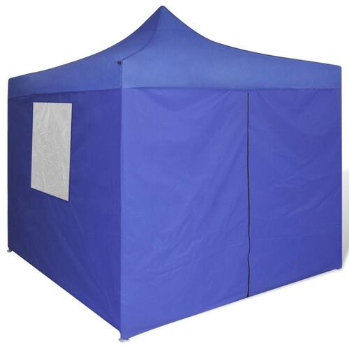 Sammenfoldeligt telt 3 x 3 m med 4 vægge blå