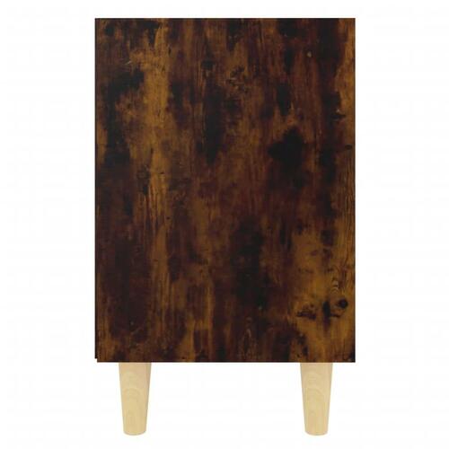 Sengebord med massive træben 40x30x50 cm røget egetræsfarve