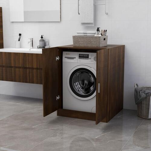 Vaskemaskineskab 71x71,5x91,5 cm brun egetræsfarve
