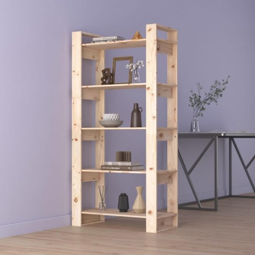 Bogskab/rumdeler 80x35x160 cm massivt træ