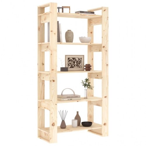 Bogskab/rumdeler 80x35x160 cm massivt træ