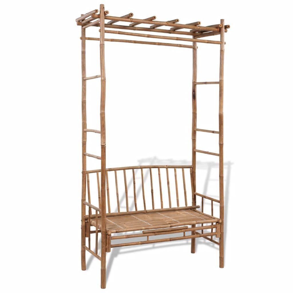 Havebænk med pergola 130 cm bambus