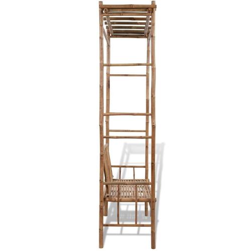 Havebænk med pergola 130 cm bambus