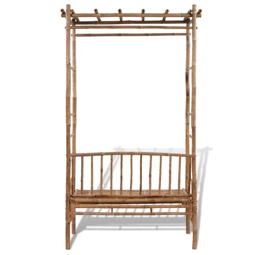 Havebænk med pergola 130 cm bambus