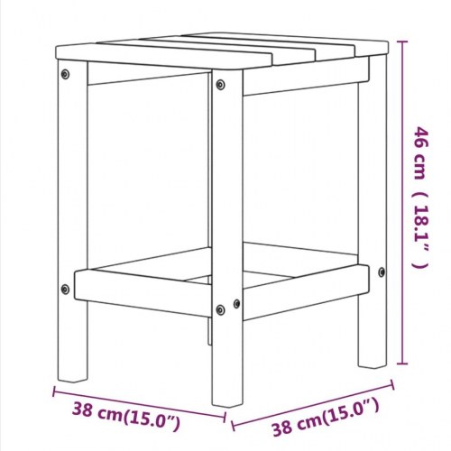 Adirondack-havebord i HDPE 38 × 38 × 46 cm - blå