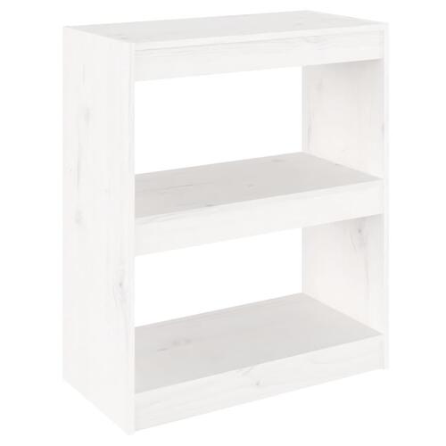 Bogreol/rumdeler 60x30x71,5 cm massivt fyrretræ hvid