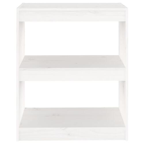 Bogreol/rumdeler 60x30x71,5 cm massivt fyrretræ hvid