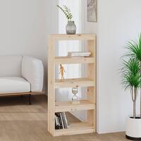 Bogreol/rumdeler 60x30x135,5 cm massivt fyrretræ