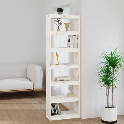 Bogreol/rumdeler 60x30x199,5cm massivt fyrretræ hvid