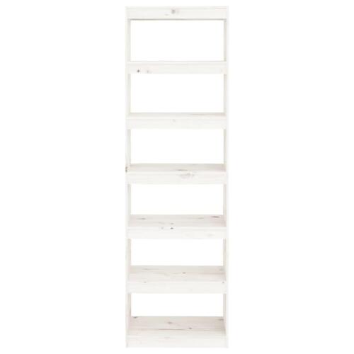 Bogreol/rumdeler 60x30x199,5cm massivt fyrretræ hvid