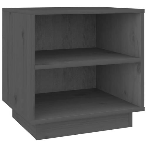 Sengeborde 2 stk. 40x34x40 cm massivt fyrretræ grå