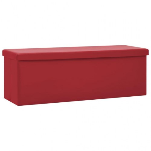 Foldbar opbevaringsbænk PVC vinrød