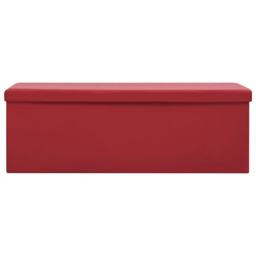 Foldbar opbevaringsbænk PVC vinrød