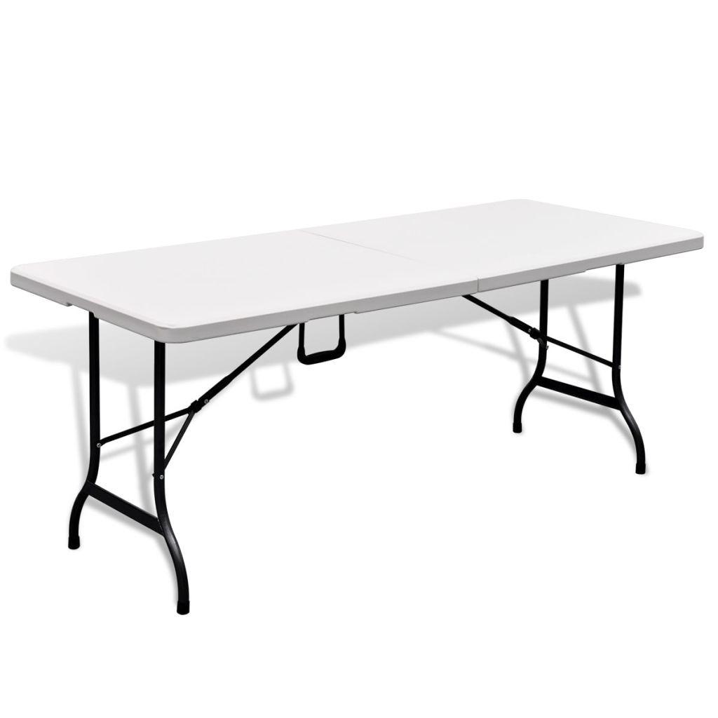 Foldbart havebord 180 x 75 x 74 cm HDPE hvid