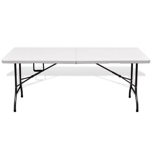 Foldbart havebord 180 x 75 x 74 cm HDPE hvid