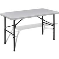 Sammenfoldeligt havebord 122 cm HDPE hvid
