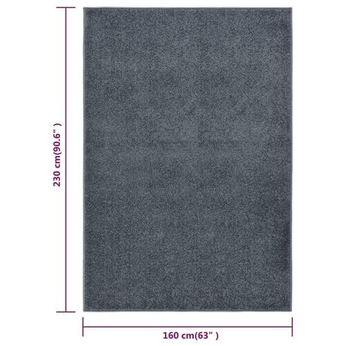 Gulvtæppe 160x230 cm kort luv antracitgrå