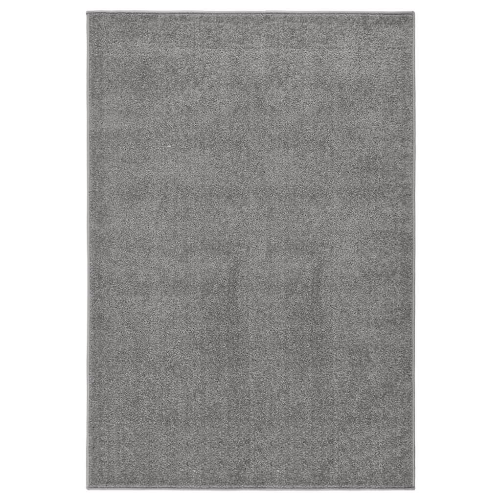 Gulvtæppe 160x230 cm kort luv grå